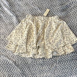 Blue Rain White and Black Patterned Skirt